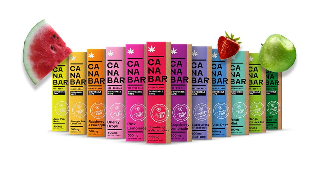 Collection of Canabar CBD Disposable Vape Flavours